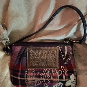 Coach Purple multi color Poppy wristlet ! Brand New never used